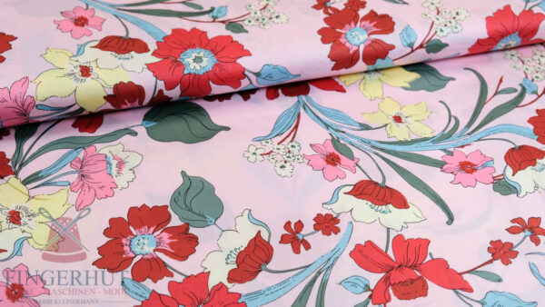 Stoff 82832 Baumwoll Satin Druck In Bloom