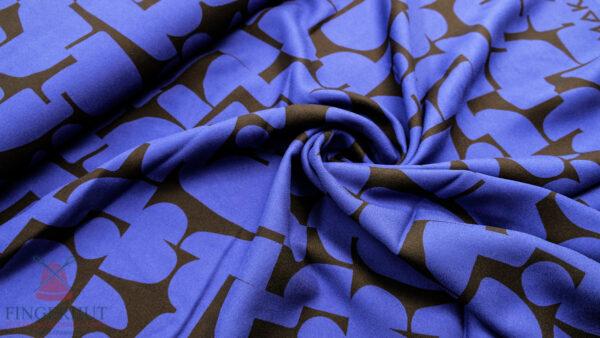 Viskose Crepe mit LENZING™ ECOVERO™ Fasern - Shady Shapes - cobalt blue - Mind the Maker